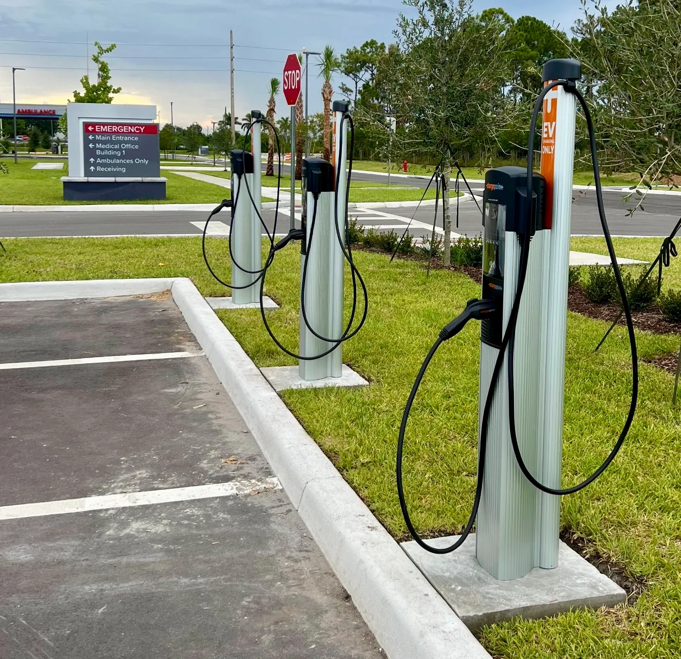 Delray Medical Center EV charging installation in Florida