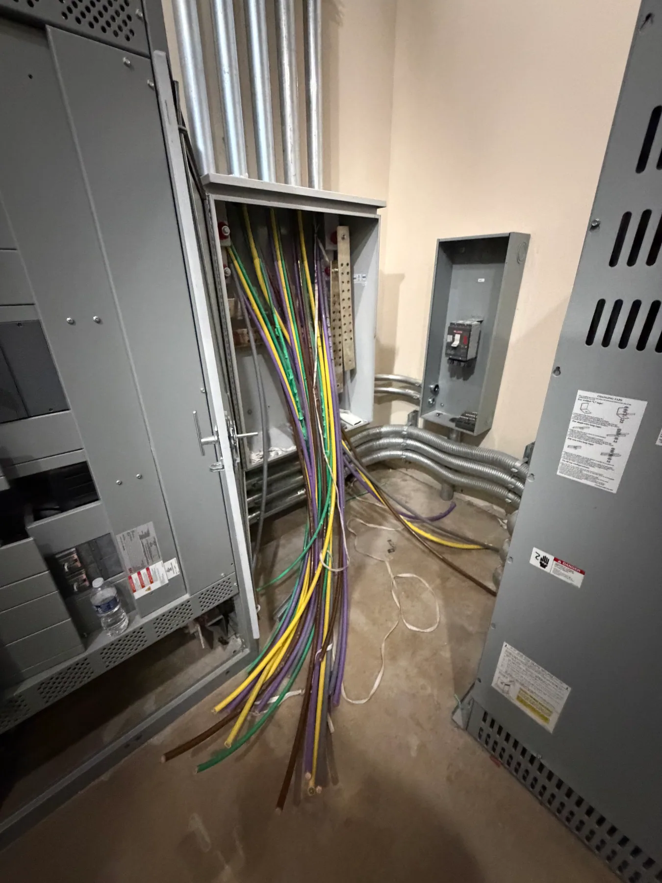 Electrical panel work at HMart in Austin, Texas